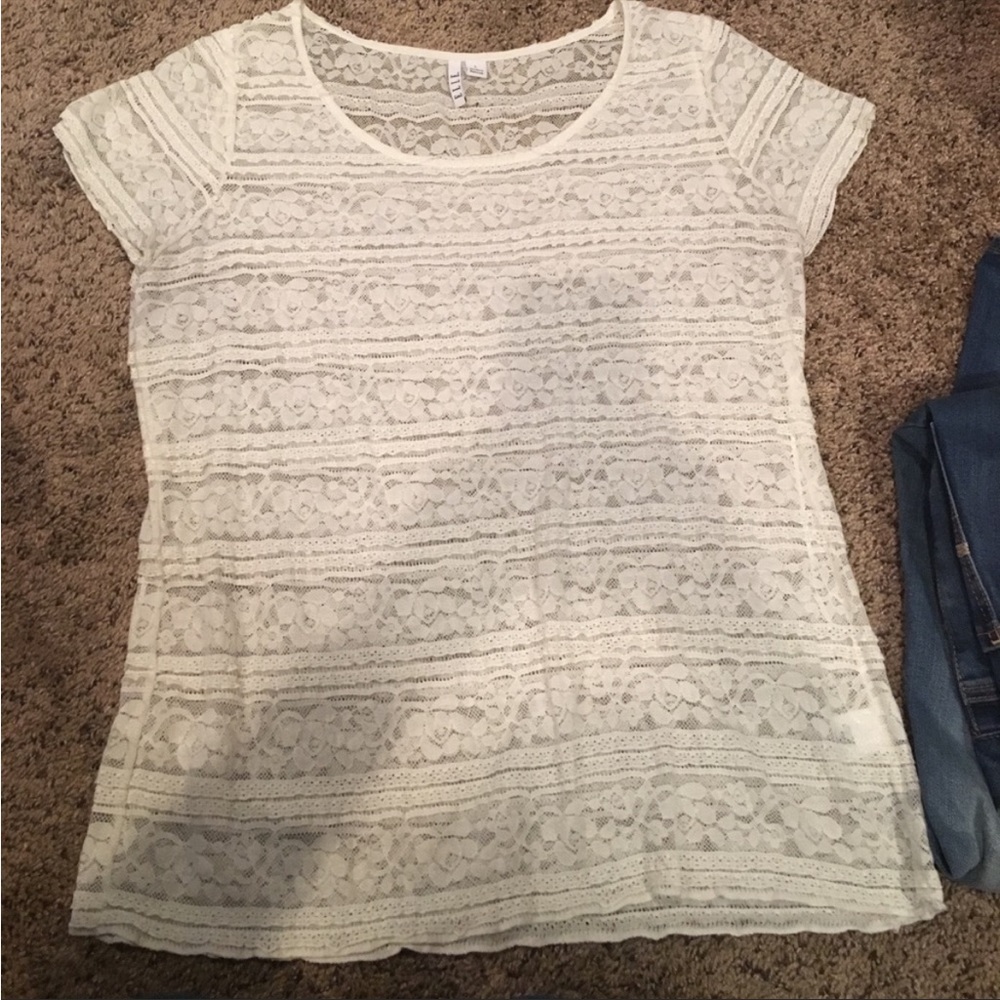 Cream lace shirt